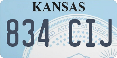 KS license plate 834CIJ