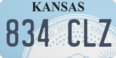 KS license plate 834CLZ