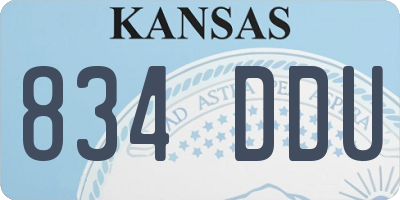 KS license plate 834DDU