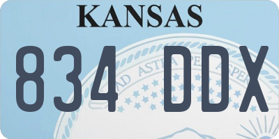 KS license plate 834DDX