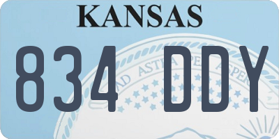 KS license plate 834DDY