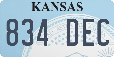 KS license plate 834DEC