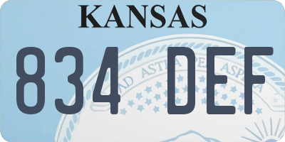 KS license plate 834DEF
