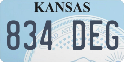 KS license plate 834DEG