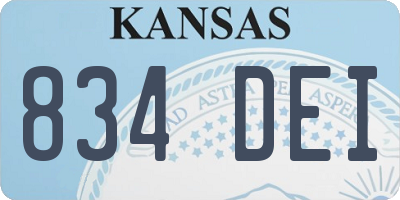 KS license plate 834DEI