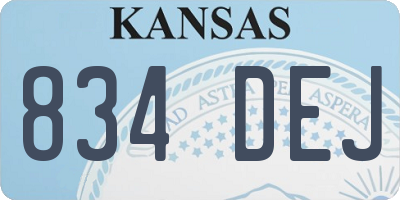 KS license plate 834DEJ