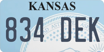 KS license plate 834DEK