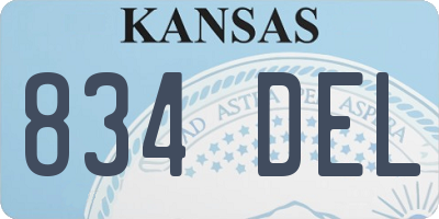 KS license plate 834DEL