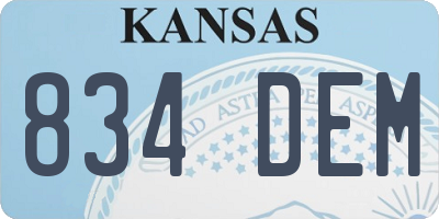 KS license plate 834DEM