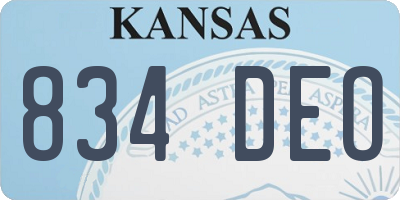 KS license plate 834DEO