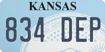 KS license plate 834DEP