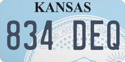 KS license plate 834DEQ