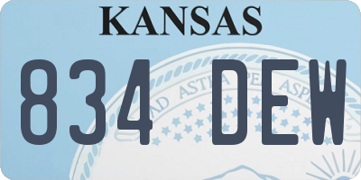 KS license plate 834DEW