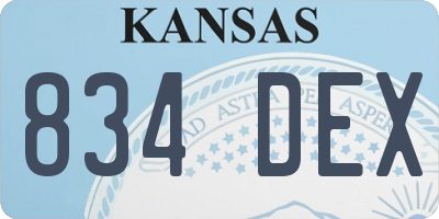 KS license plate 834DEX