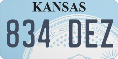 KS license plate 834DEZ