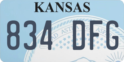 KS license plate 834DFG