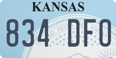 KS license plate 834DFO