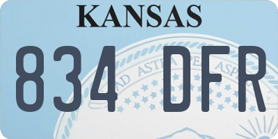 KS license plate 834DFR
