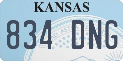 KS license plate 834DNG