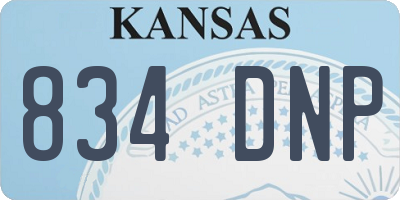KS license plate 834DNP