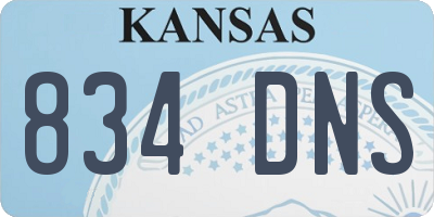 KS license plate 834DNS