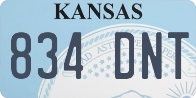 KS license plate 834DNT
