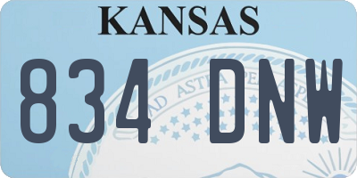 KS license plate 834DNW