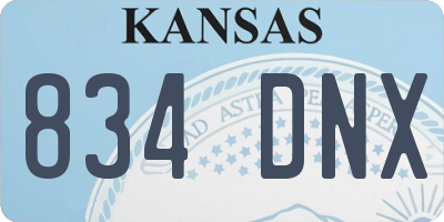 KS license plate 834DNX