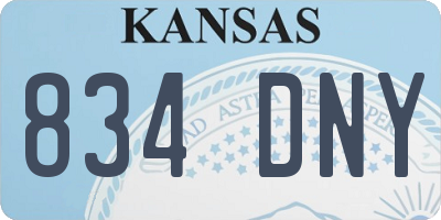 KS license plate 834DNY