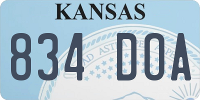 KS license plate 834DOA