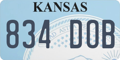 KS license plate 834DOB