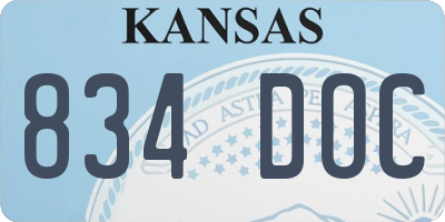 KS license plate 834DOC