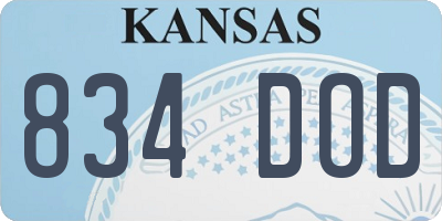 KS license plate 834DOD