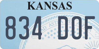 KS license plate 834DOF