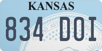 KS license plate 834DOI