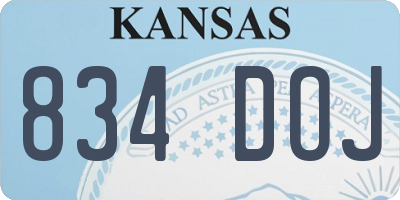 KS license plate 834DOJ