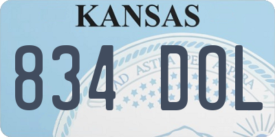 KS license plate 834DOL