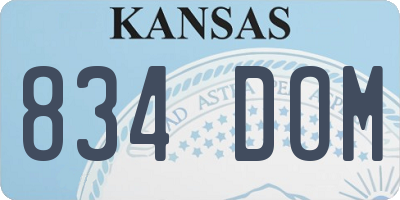 KS license plate 834DOM
