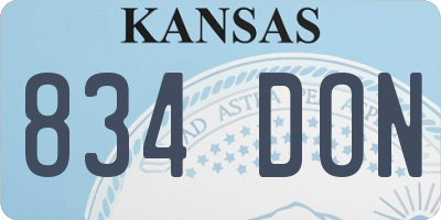 KS license plate 834DON