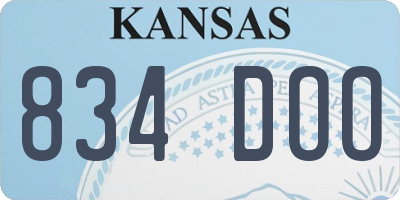 KS license plate 834DOO