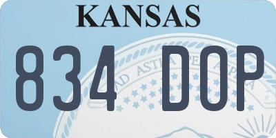 KS license plate 834DOP