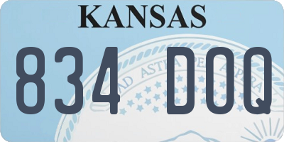 KS license plate 834DOQ