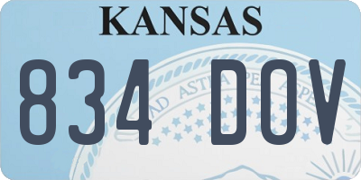 KS license plate 834DOV