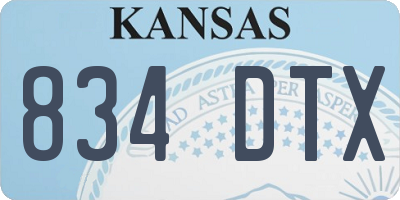 KS license plate 834DTX