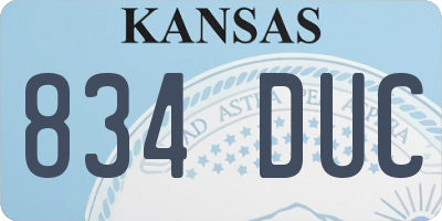 KS license plate 834DUC