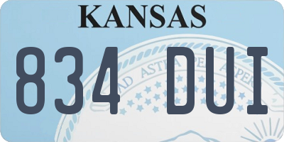 KS license plate 834DUI
