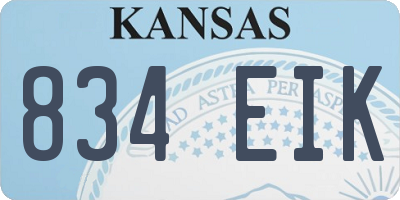 KS license plate 834EIK