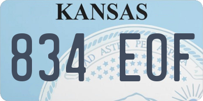 KS license plate 834EOF