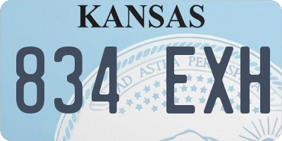 KS license plate 834EXH
