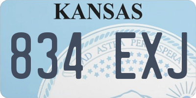 KS license plate 834EXJ